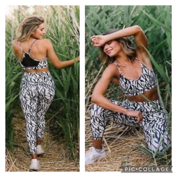 ZYIA Pants - ZYIA Active Safari Brilliant Hi-Rise 7/8 Leggings Zebra Print Side Pockets Sz 12